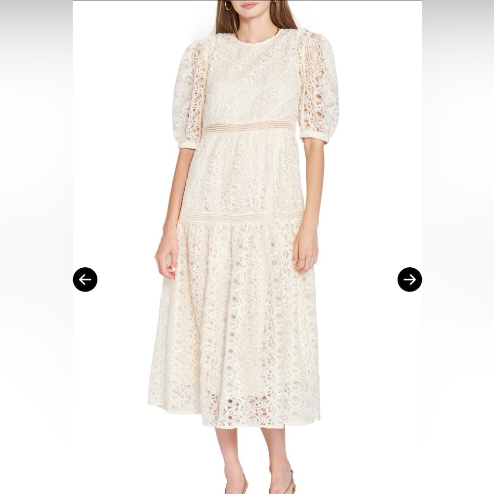En Saison Guipure Lace Midi Dress